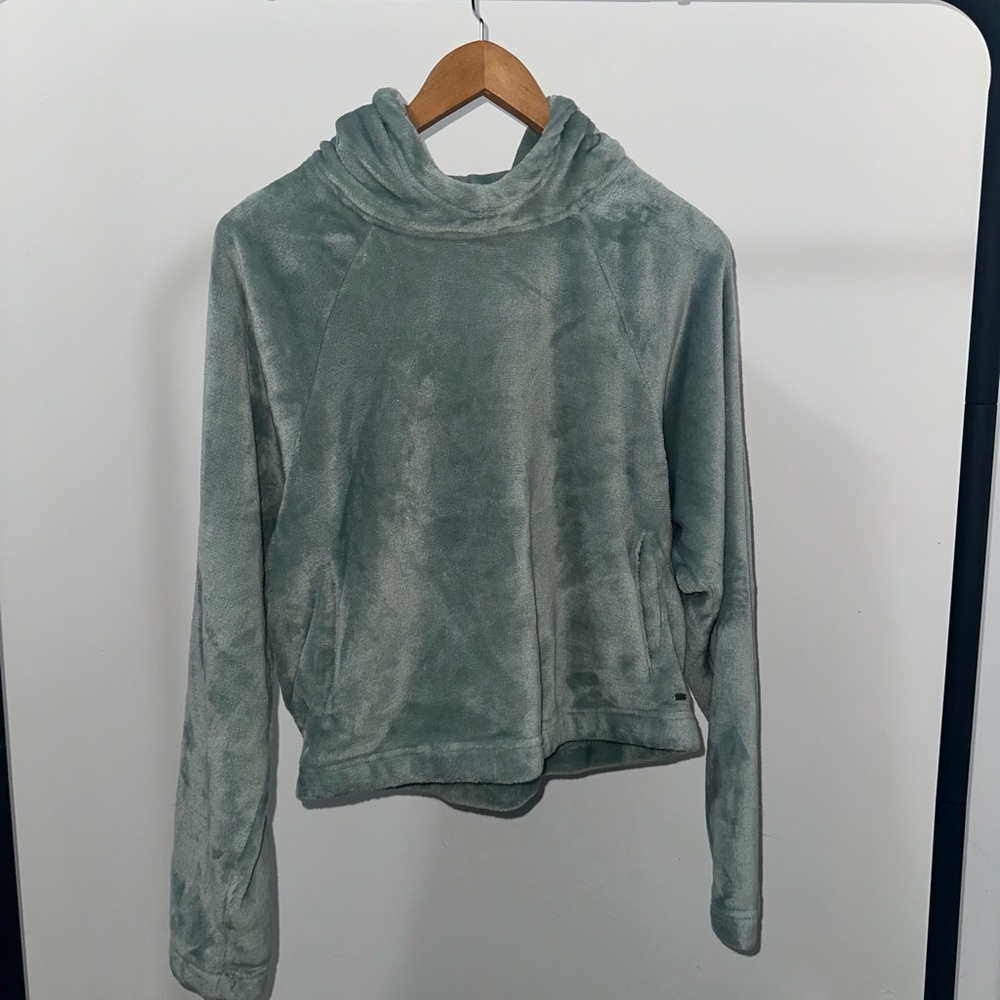 Cozy velvet minty green Holister co hoodie